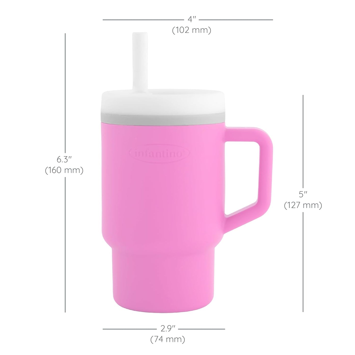 Infantino - Tumbler de Silicona de 9oz. / Rosado