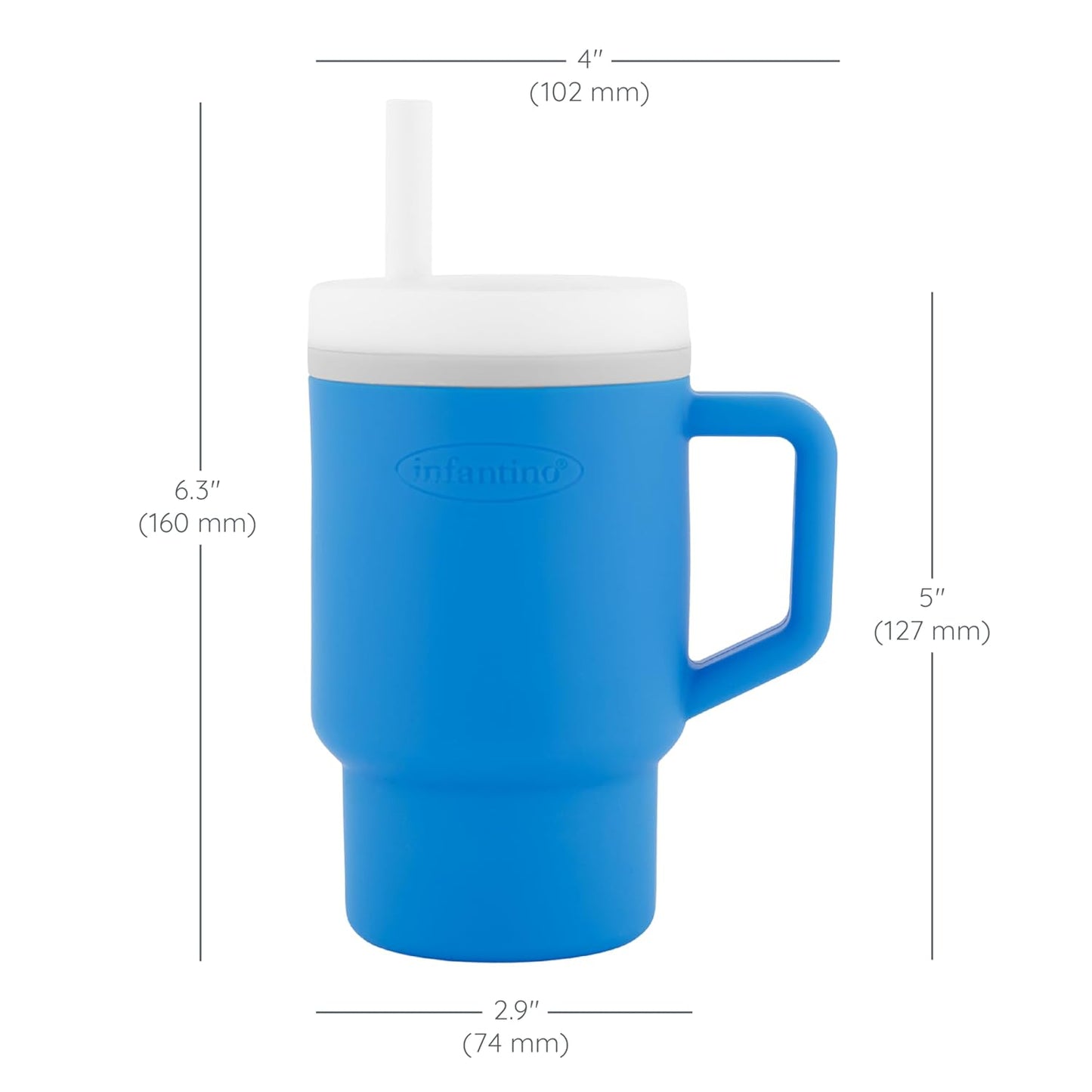 Infantino - Tumbler de Silicona de 9oz. / Azul
