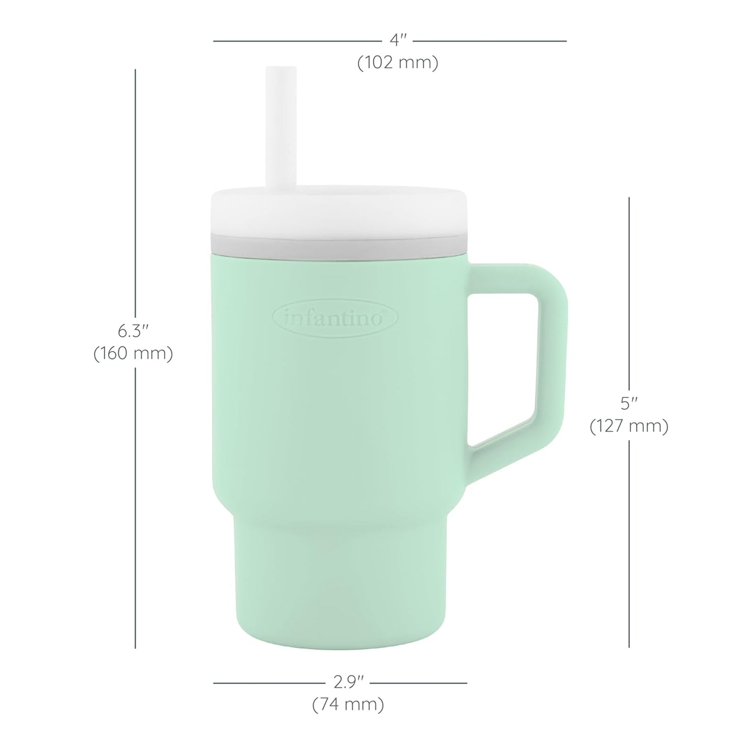 Infantino - Tumbler de Silicona de 9oz. / Verde menta