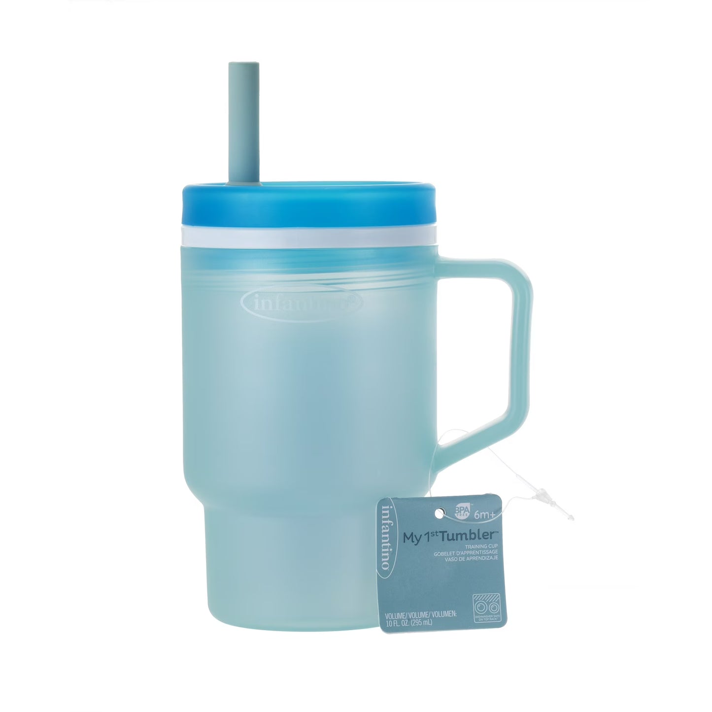 Infantino - Tumbler de Silicona de 9oz. / Azul transparente