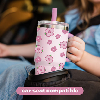 YAYA - My 1st Tumbler de 12 oz. / Rosado con Flores
