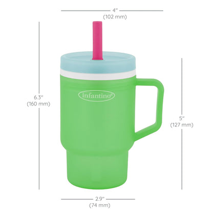 Infantino - Tumbler de Silicona de 9oz. / Verde transparente