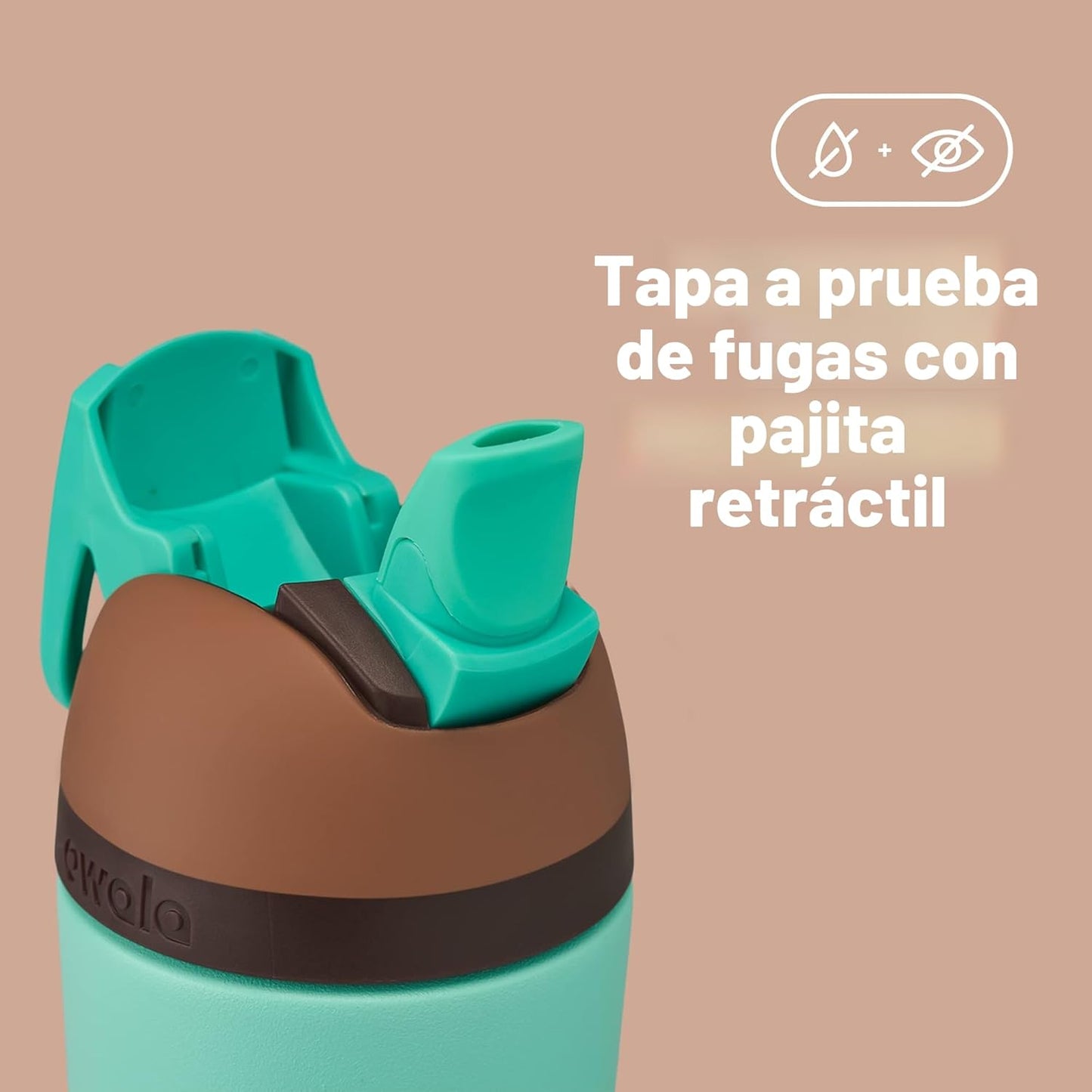 Owala Kids Flip de 14oz. / Verde menta con Café