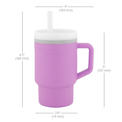 Infantino - Tumbler de Silicona de 9oz. / Morado lila