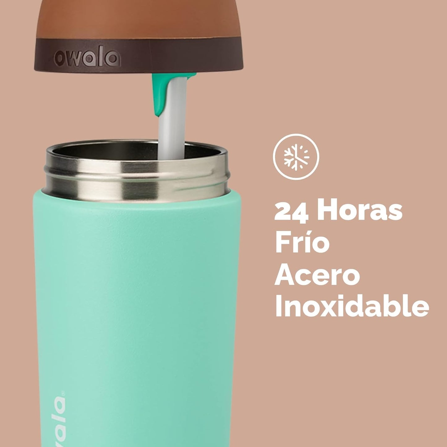 Owala Kids Flip de 14oz. / Verde menta con Café