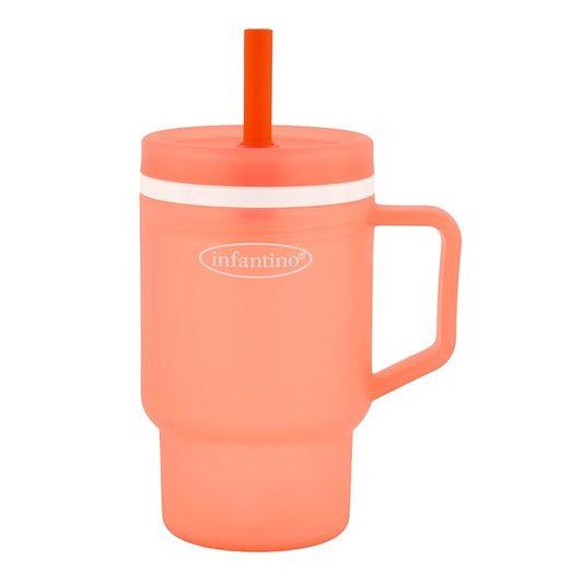 Infantino - Tumbler de Silicona de 9oz. / Naranja transparente