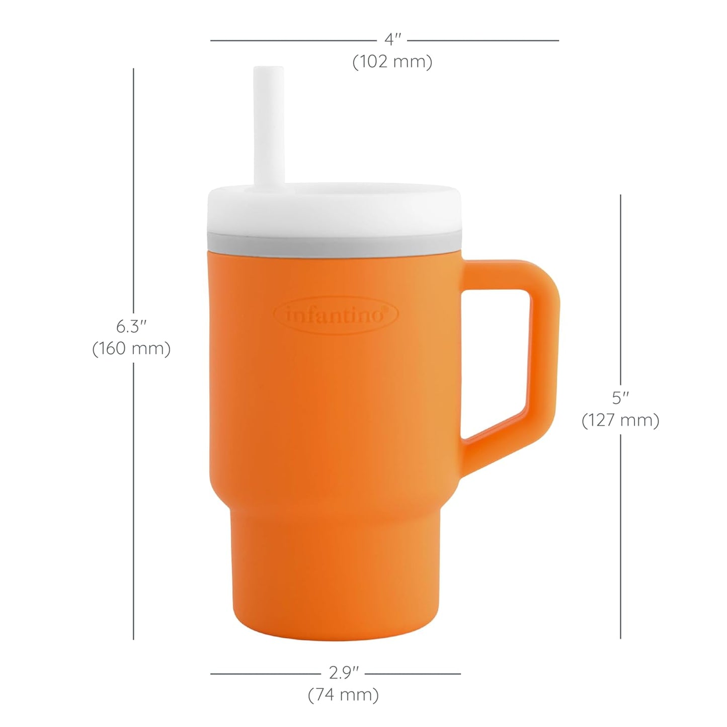 Infantino - Tumbler de Silicona de 9oz. / Anaranjado