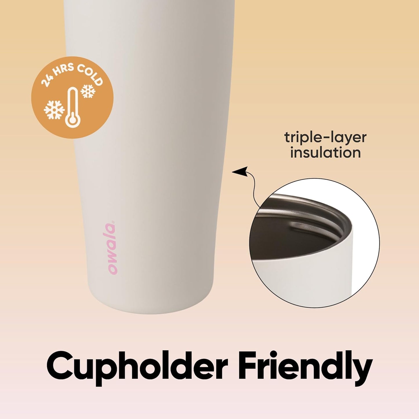 Owala - FreeSip Tumbler de 40oz. / Crema con rosado