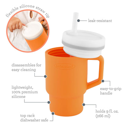 Infantino - Tumbler de Silicona de 9oz. / Anaranjado