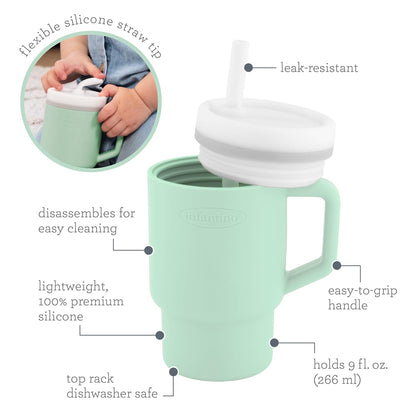 Infantino - Tumbler de Silicona de 9oz. / Verde menta