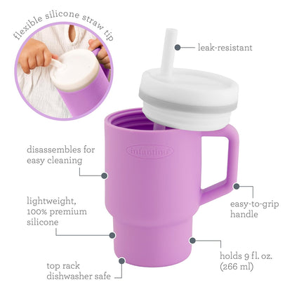 Infantino - Tumbler de Silicona de 9oz. / Morado lila