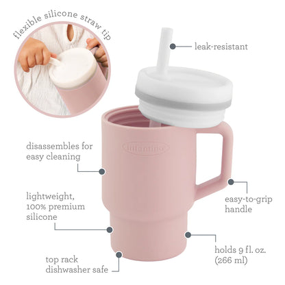 Infantino - Tumbler de Silicona de 9oz. / Rosa vieja