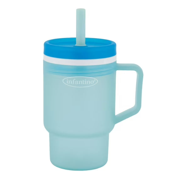 Infantino - Tumbler de Silicona de 9oz. / Azul transparente