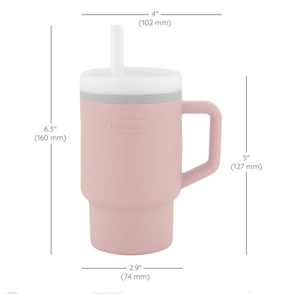 Infantino - Tumbler de Silicona de 9oz. / Rosa vieja