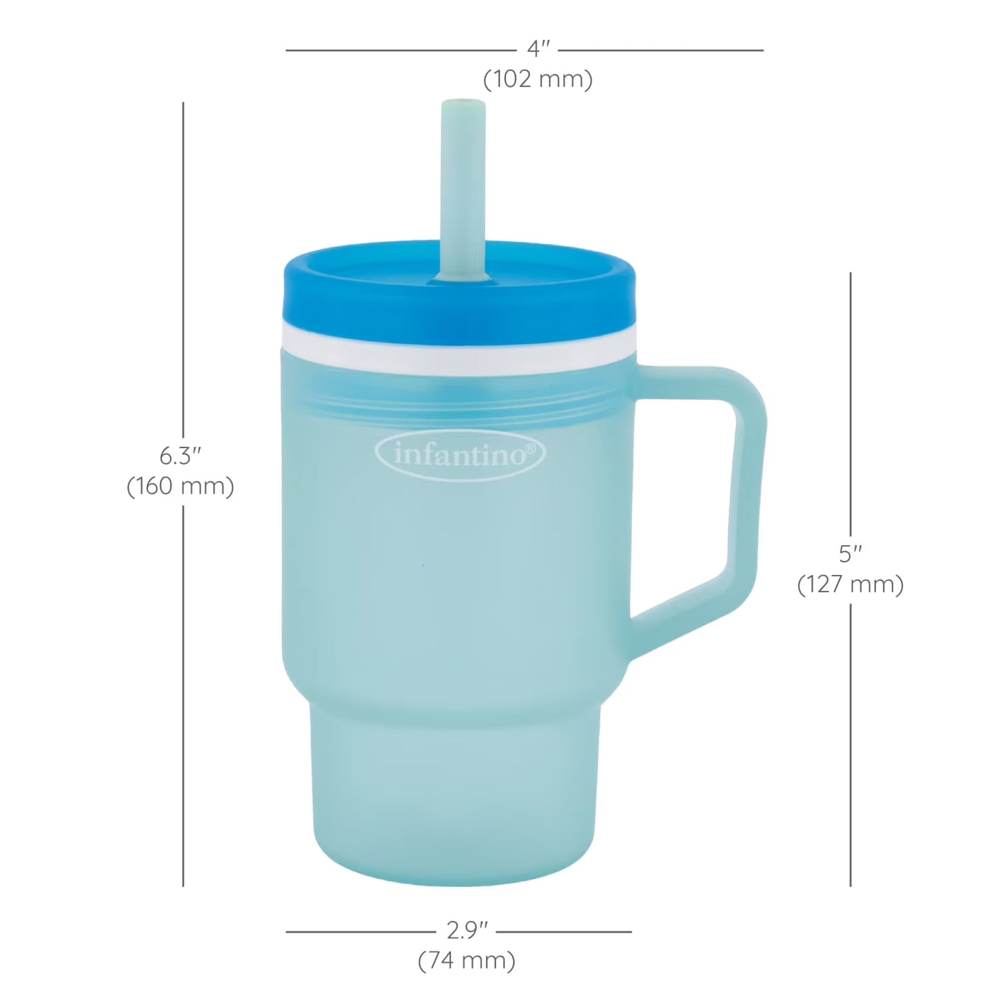 Infantino - Tumbler de Silicona de 9oz. / Azul transparente
