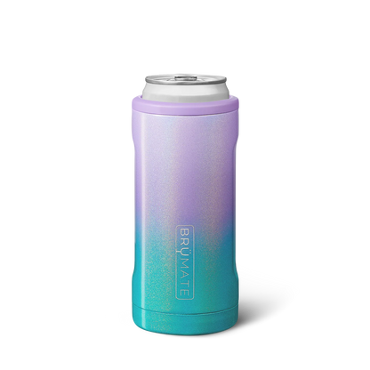 Brümate -Slim Can Cooler de 12oz. / Lila con aqua escarchado