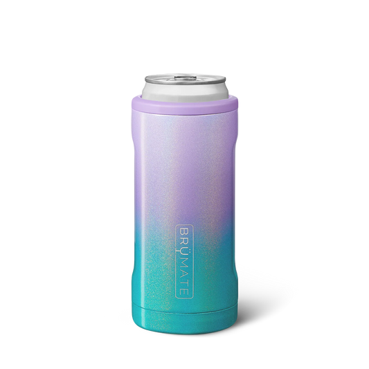 Brümate -Slim Can Cooler de 12oz. / Lila con aqua escarchado